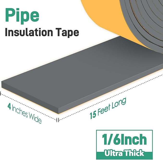 TOHONFOO Outdoor Pipe Insulation Tapes, Foam Pipe Heat Tape, insulation foam - Image 7
