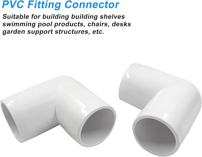 Piutouyar 4 Pcs 1" 90 Degree Right Angle Elbow PVC Pipe Fitting, 2 Way | - Image 3