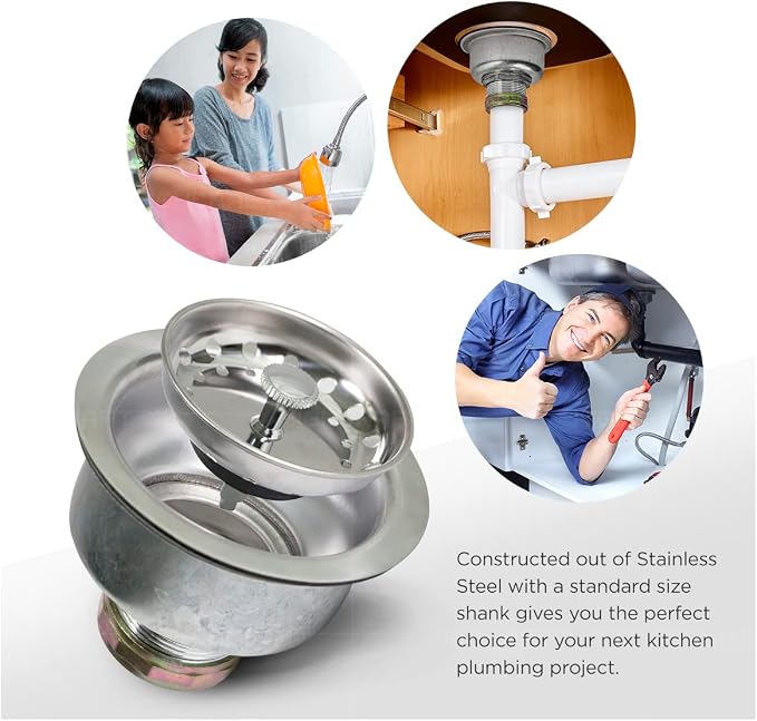 Highcraft 9753 Kitchen Sink Stainless Steel Drain Assembly - Image 3
