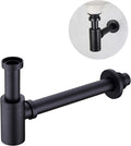 Matte Black Round Bottle P-Trap Drain Kit, 1-1/4 Inch Adjustable Wall Mount by Unknown