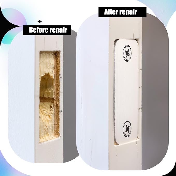 Blulu 2 Set Door Hole Cover Plate Blank Strike Filler Plate, Increase Home - Image 3