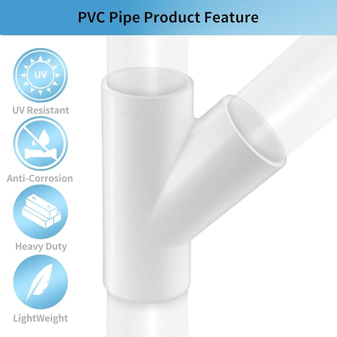 LESSO PVC Pipe Fittings, PVC Wye 10PCS - Image 3