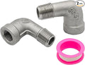 2Pcs 90 Degree Street Elbow, 1/8" NPT Male x 1/8" NPT Female, 304 Stainless by AUXBC