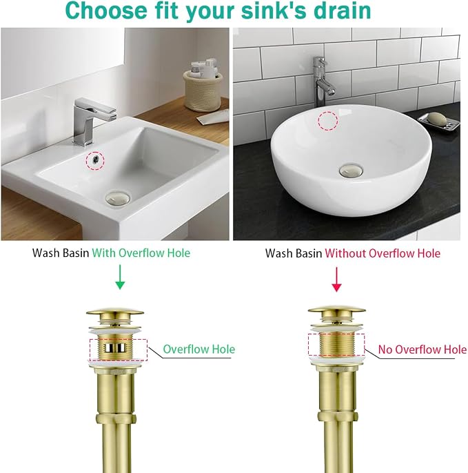 Brass P Trap with Pop Up Drain Stopper, U-Shape 1 1/4 Slip Joint Extension Tub - Image 5