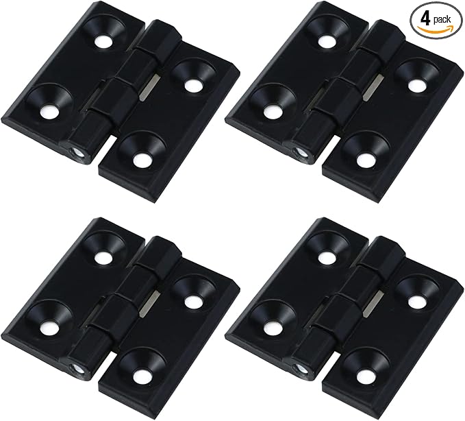 Woogim 4PCS Black Heavy Duty Cabinet Door Hinges 2.24"×2.24" | Reinforced Ball by Woogim