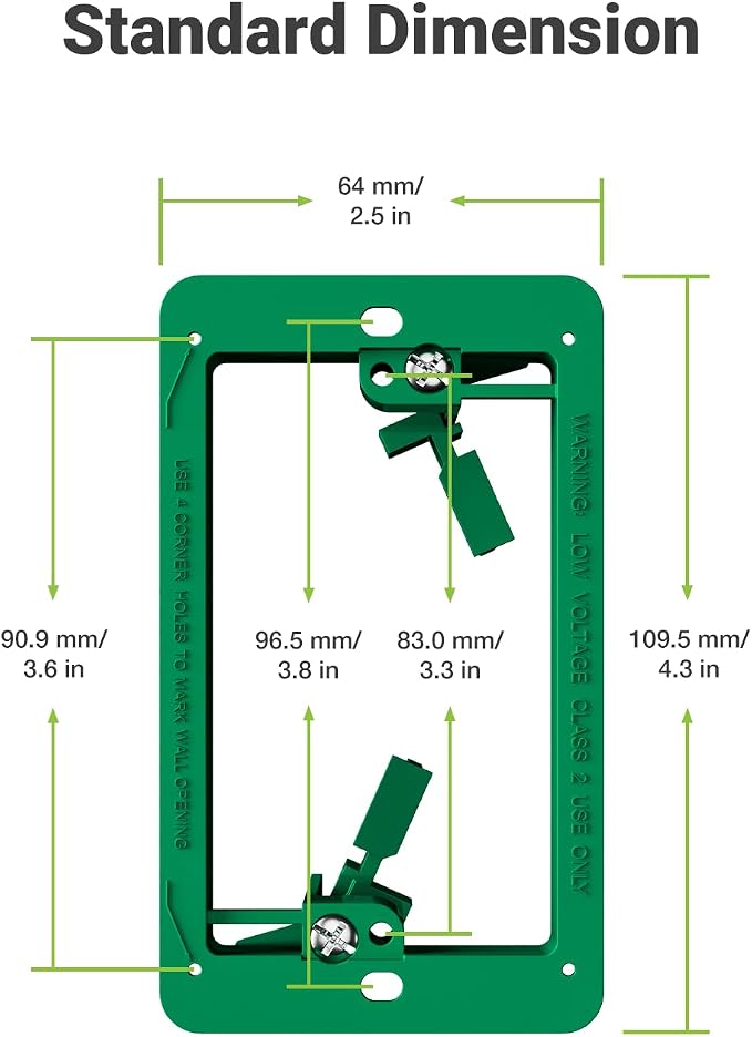 6 Pack Low Voltage Mounting Bracket 1 Gang, Low Voltage Box | Single Gang Low - Image 2
