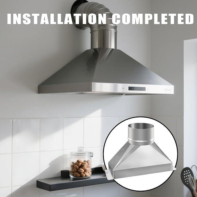 4" Dia x 3-1/4" x 10" L microwave vent kit, Rectangular to Round Duct - Image 5