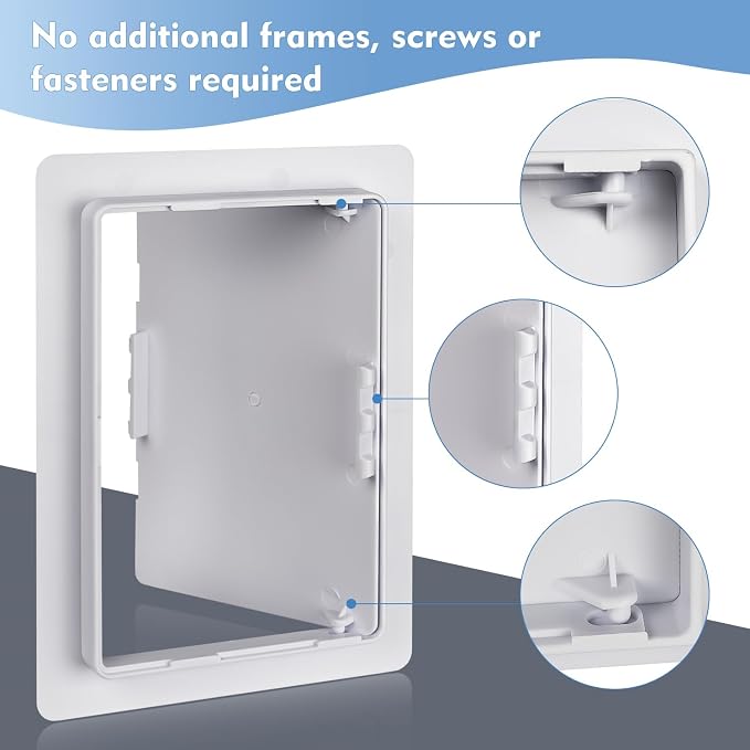 6"x9" Plastic Access Panel, Drywall Access Door White 2 Pack - Image 3