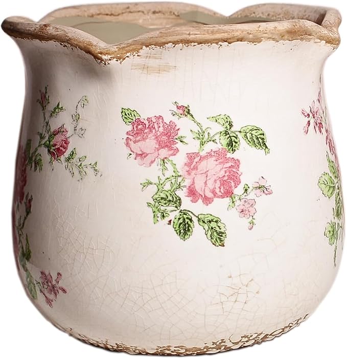Xiaan Jiaju Shabby Chic Flower Pot, 6.11 Inch Ceramic Planter - Image 2