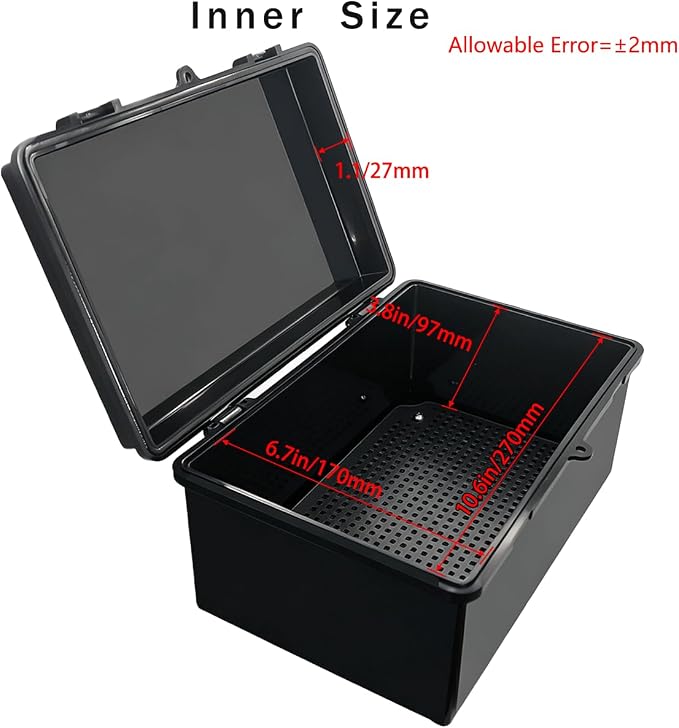 Junction Box, Hinged Black Cover IP67 Waterproof ABS Project Box - Image 3