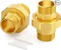 GASHER 2PCS 1-1/4" MNPT Brass Union Pipe Fitting | 1-1/4 Inch Male x 1-1/4 Inch by GASHER