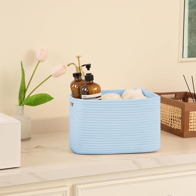OIAHOMY 4 Pack Storage Baskets for Organizing 15L Storage Bins Light Blue | - Image 5