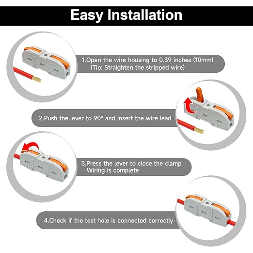 20Pcs Lever Wire Connectors, 1 Conductor | 1 Conductor Splicing Compact - Image 5