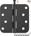 HOSOM 18 Pack Rounded Door Hinges 4 Inch 5/8'' Radius Corner, Matte Black by HOSOM