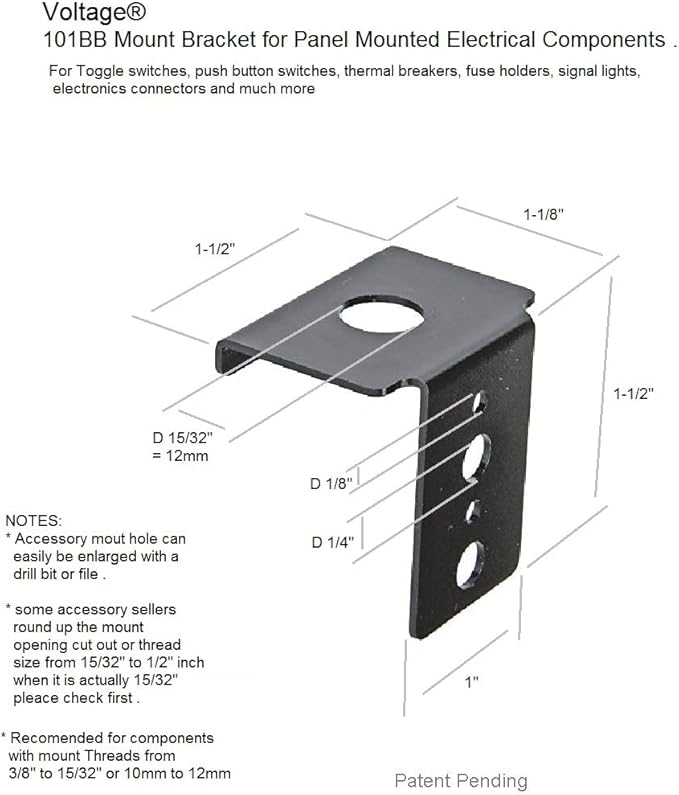 Bracket for Panel Mount Electrical Components Like Push Button Circuit Breaker - Image 2