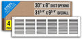 Fits 30x8 Duct Opening | Steel Return Air Grille by Handua | Vent Cover Grill by Handua