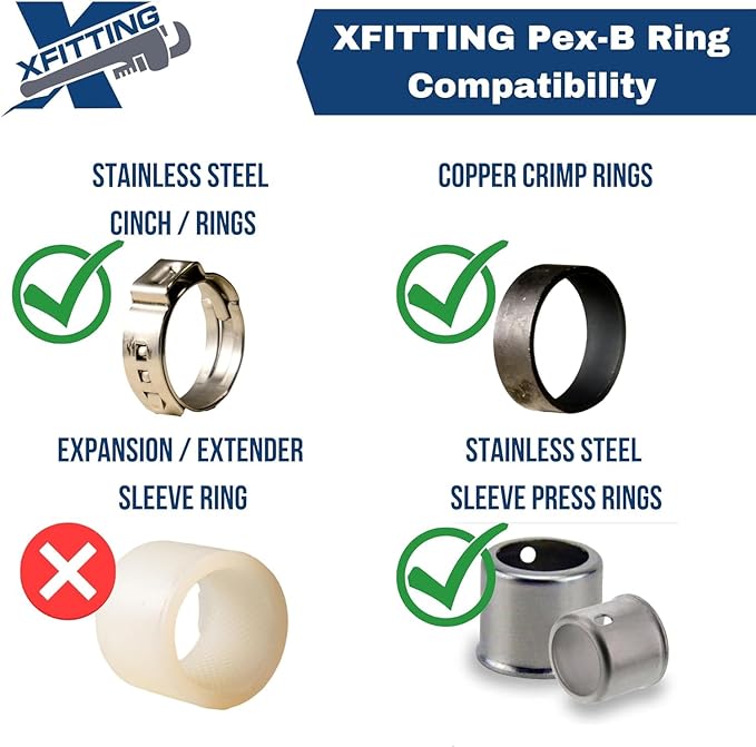 5 Pack XFITTING 1/2" Pex CPVC Adapter, 1/2" Pex CPVC Coupling - Image 7