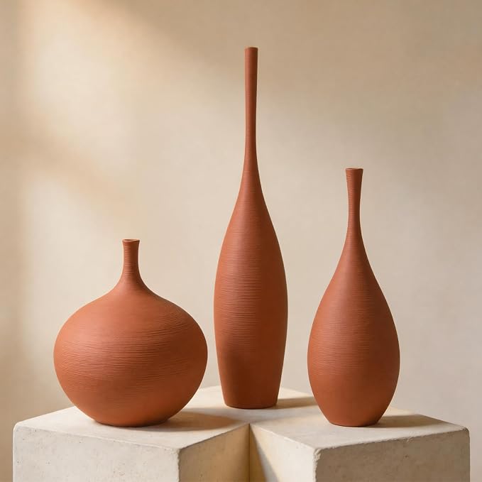 Ceramic Vases Set of 3, Modern Boho Vases by DecoVlog