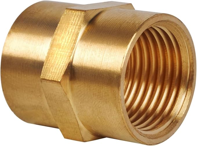 1" to 1" NPT Female Coupler, Brass Coupler Adapter, Corrosion Resistant Hex by KAINGA