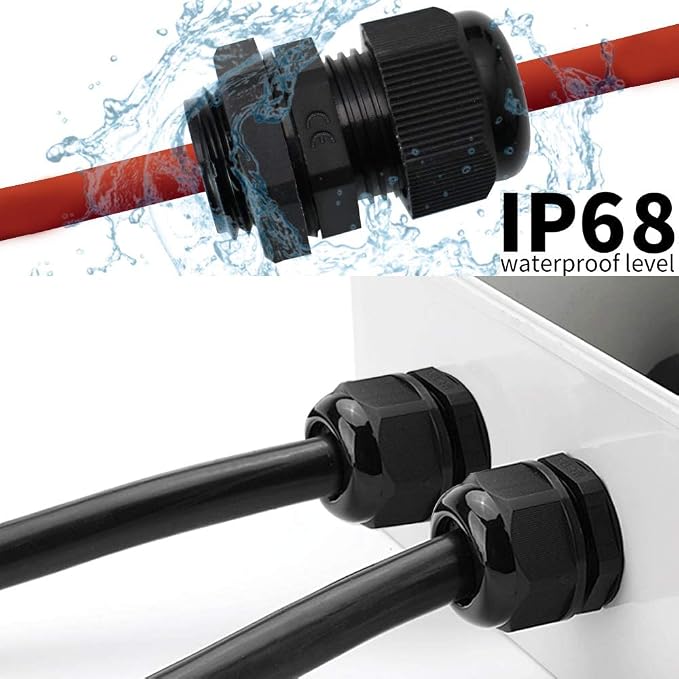 MAKERELE 2Pcs 1” NPT Cable Gland Connector, IP68 Waterproof | Plastic Nylon - Image 3