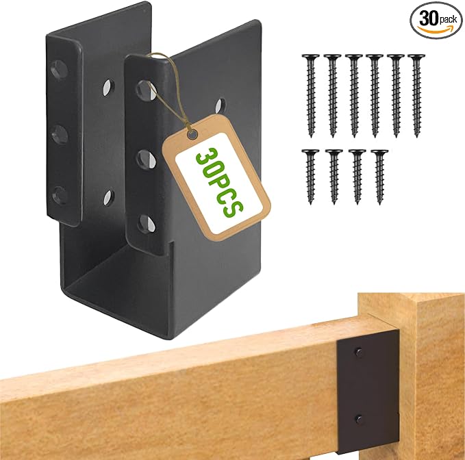 30 Pcs Concealed Joist Hangers, 2x4 Outdoor Beam Brackets by CAMNWAMN