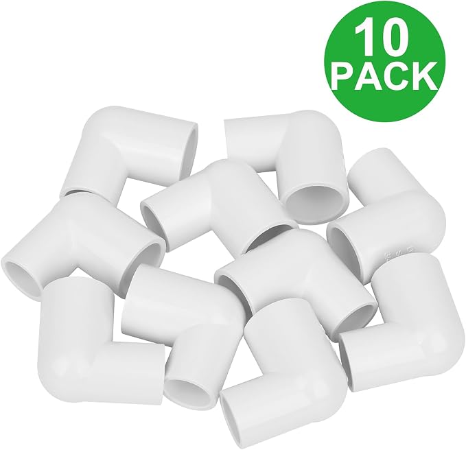 10Pack 3/4" x 1/2" PVC Increaser/Reducer 90 Degree Elbow PVC Pipe Fittings - Image 6