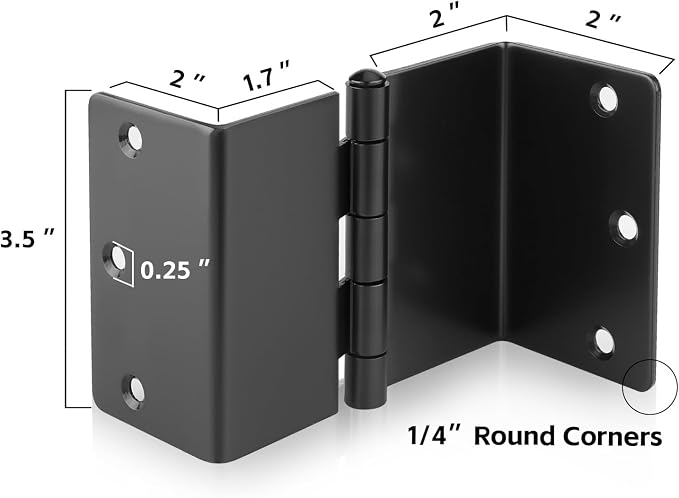 6 Pack Offset Hinges Black Expandable Door Hinges 3.5 Inch Heavy Duty Full - Image 2