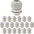 20 Pack NPT 1" Cable Glands Waterproof Adjustable 18-25mm Cable Connectors Grey by LeMotech