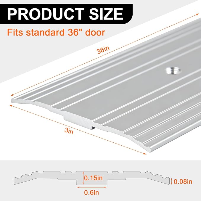 Door Threshold, Heavy Duty Aluminum Transition Strip, Non-Slip Transition Strip - Image 2