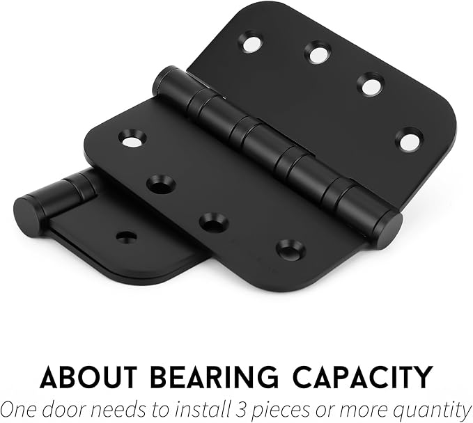 goldenwarm 3 Pack 4'' Black Ball Bearing Door Hinges – Heavy Duty Stainless - Image 5
