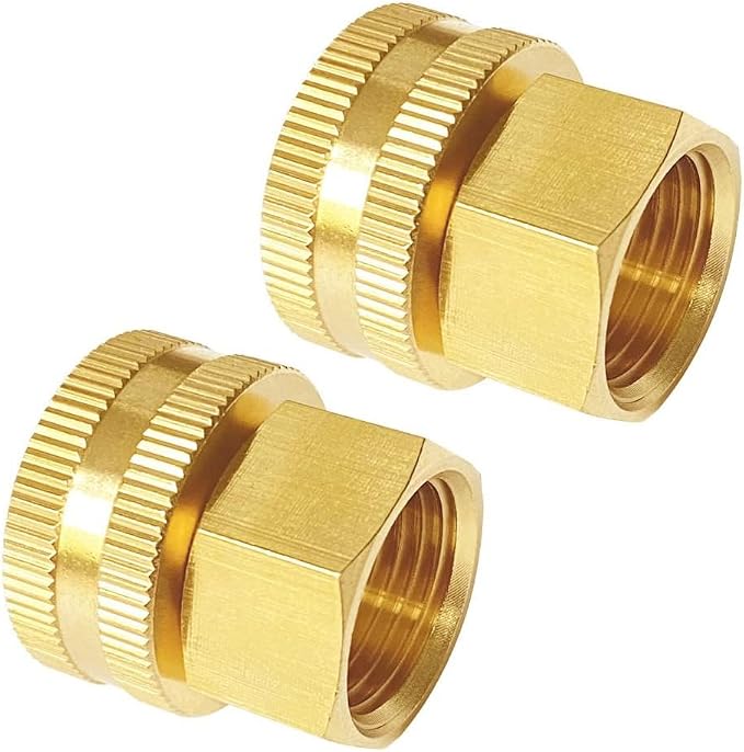 Joywayus 2PCS Brass Swivel Pipe Fitting 3/4" GHT x 3/8" NPT Double Female | by Joywayus