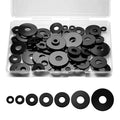 70Pcs Black Rubber Washers Assortment Kit, 7 Sizes Flat Round Washers, by Unknown