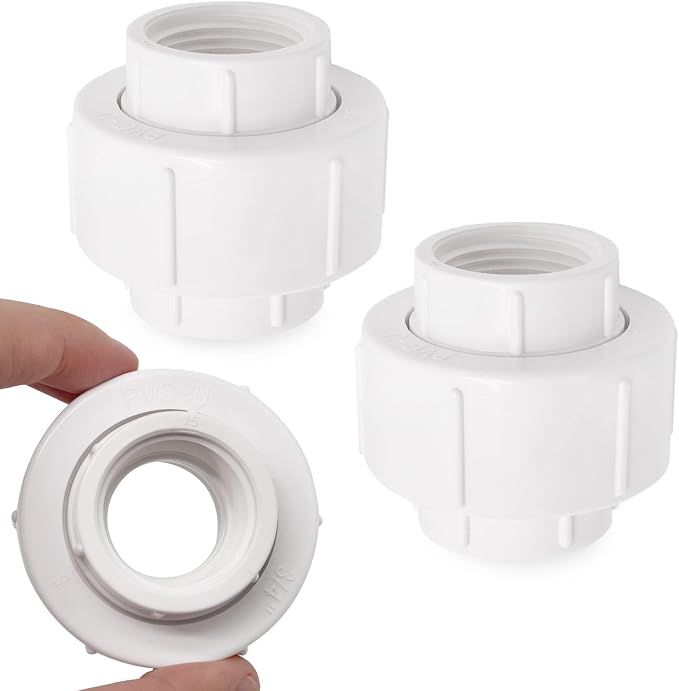 3/4 inch PVC Pipe Union Fittings, PVC Connectors Female Thread Coupling - Image 5