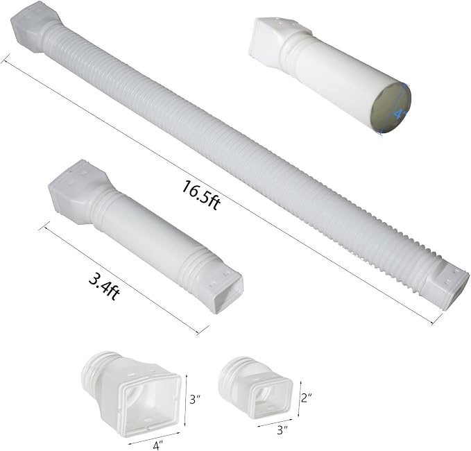 plusgutter 16.5ft Long Gutter Downspout Extensions Flexible, Down Spout Drain - Image 6
