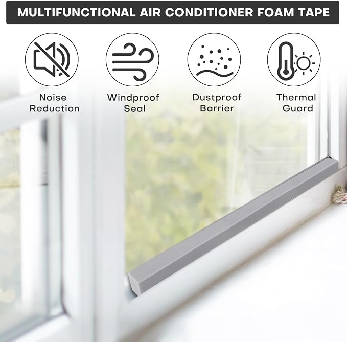4Pcs 1" x 1" x 6.5Ft AC Window Seal Kit - Image 6