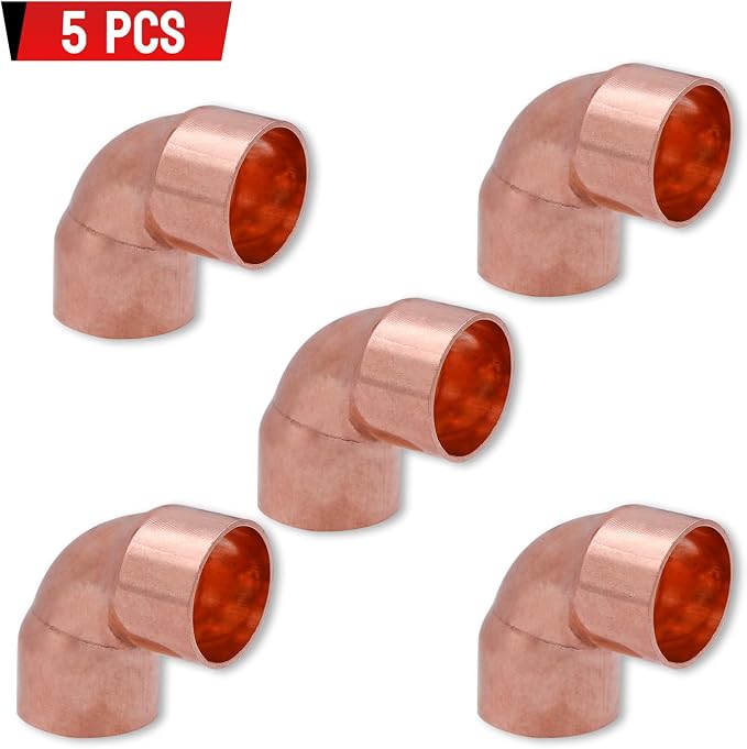 90 Degrees Elbow, Copper Fitting 1 Inch ID Welding Joint - Image 3