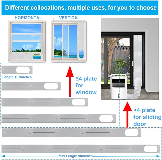 Portable Air Conditioner Sliding Door Vent Kit, 2024 New Upgrade Portable Air - Image 8