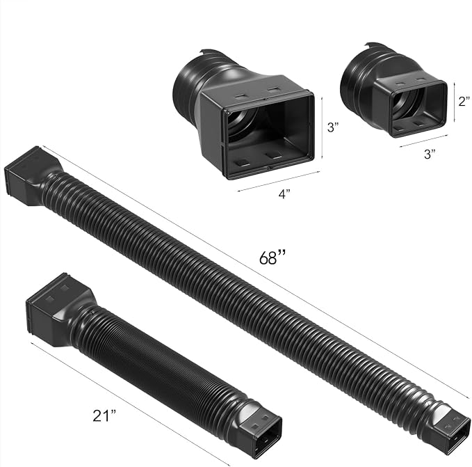 2 Pack Rain Gutter Downspout Extensions Flexible, Down Spout Extender Diverter - Image 4