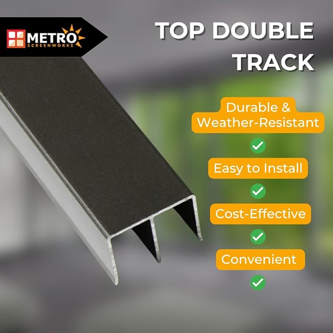 Top Double Channel Track for Bypass & French Sliding Screen Doors, Aluminum | - Image 7