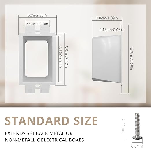 1-Gang BE1 Non-Metallic Electrical Power Outlet Box Extender | ETL Listed;Fire - Image 2