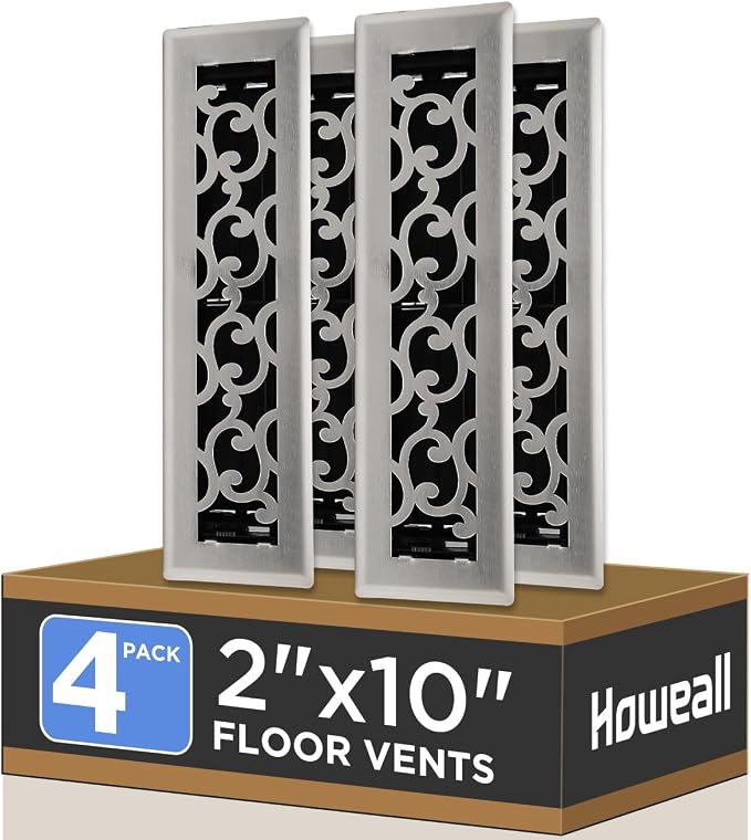 Howeall 2x10 Inches 4 Pack Heavy Duty Walkable Floor Register by Howeall