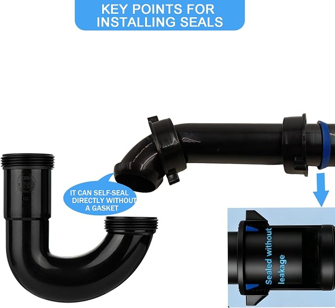 eflyefly 1-1/2 inch P Trap Kitchen Bathroom Sink Drain Kit - Image 4