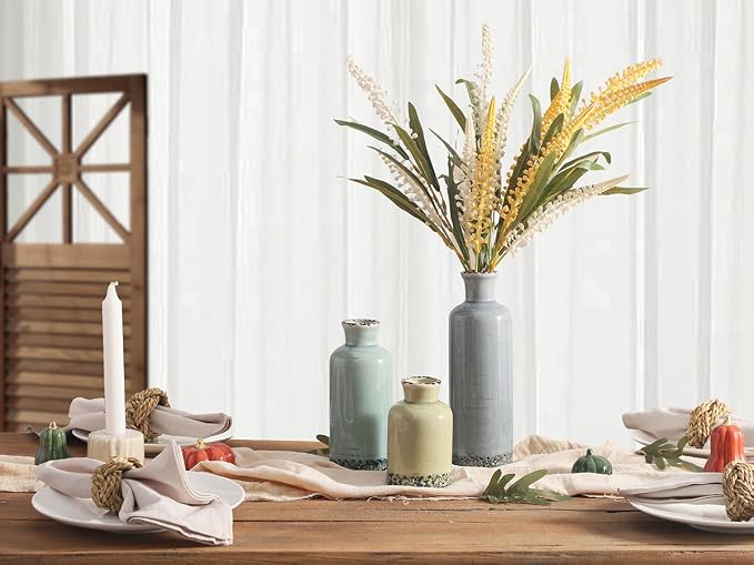 Ceramic Vase Set of 3, Flower Vases Home Decor, Neutral Pottery Rustic - Image 9