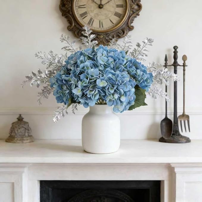 Kimura's Cabin 6pcs Hydrangea Artificial Flowers Silk Faux Hydrangeas, Wedding - Image 7