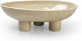 Three-Leg Ceramic Fruit Bowl, 10 Inch Oval Serving Dish by Unknown