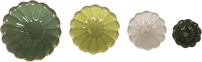 Creative Co-Op 4-Piece Stoneware Reactive Glaze Flower Shaped Bowl Set - Image 4