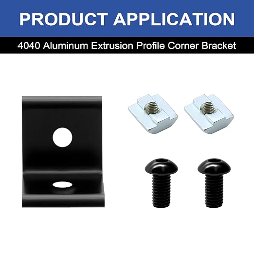 24Pack 4040 Corner Bracket Connector 90 Degree Angle Bracket Black | 40 Series - Image 4