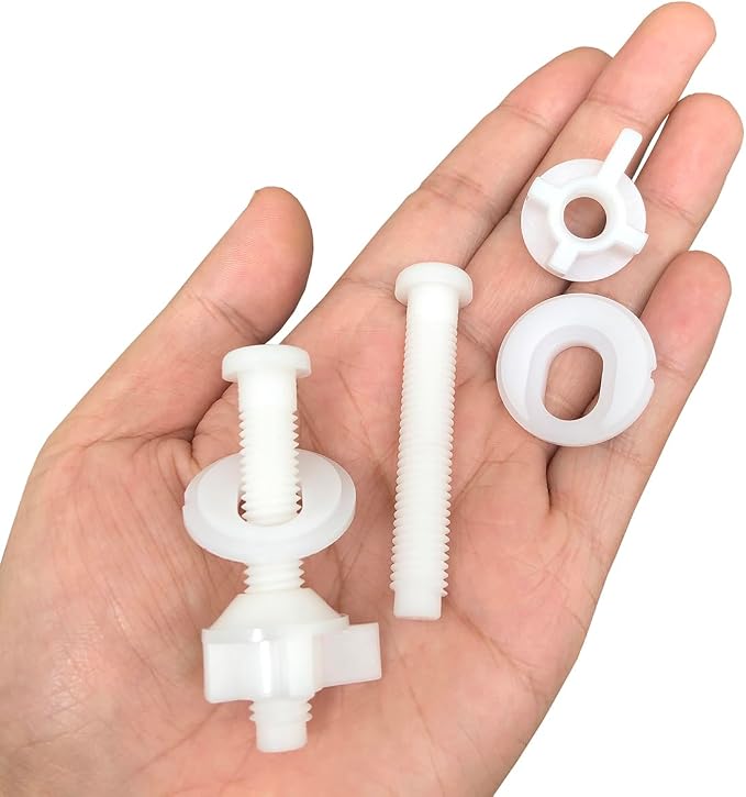 2 Pack Universal White Plastic Toilet Seat Screws Replacement, Toilet Seat - Image 6