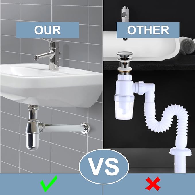 Contemporary Round Bottle P-Trap 1-1/4 Bathroom Lavatory Adjustable Basin Sink - Image 4