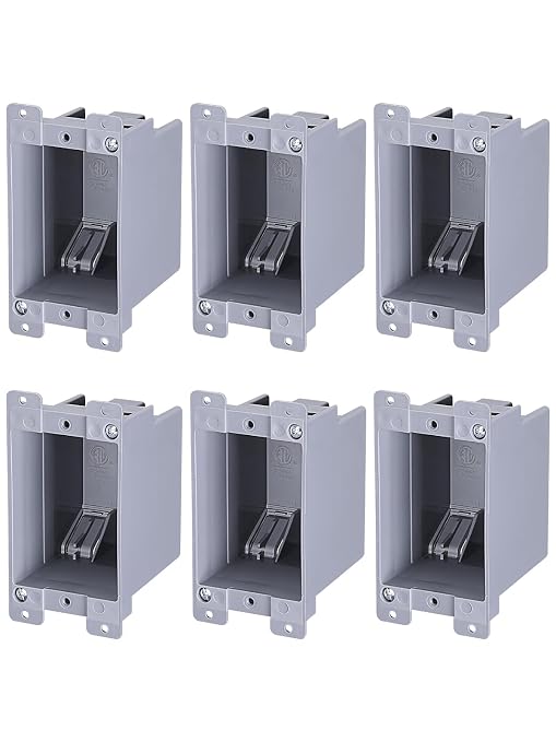 LEONLITE 6-Pack 14 Cubic Inch Single Gang Old Work Electrical Outlet Box | One by LEONLITE